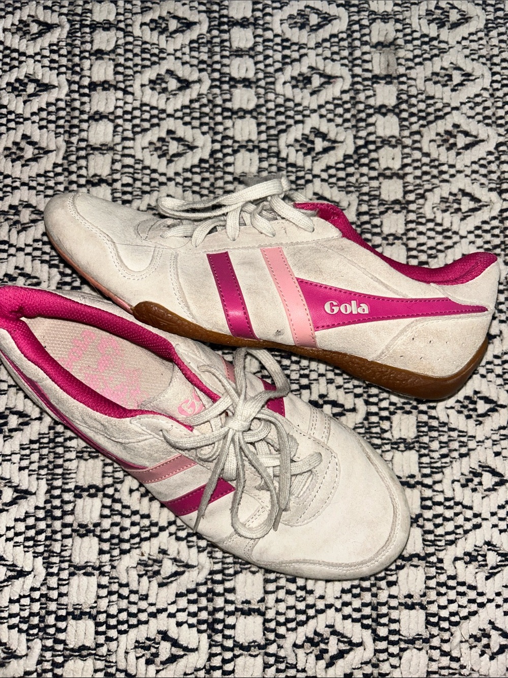 Gola Women's White Sneakers with Pink Accents